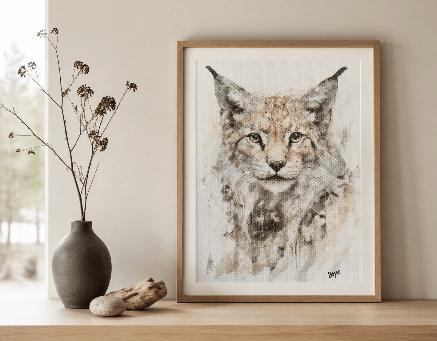 Håndmalet akvarel af Los – Kunst by Boye