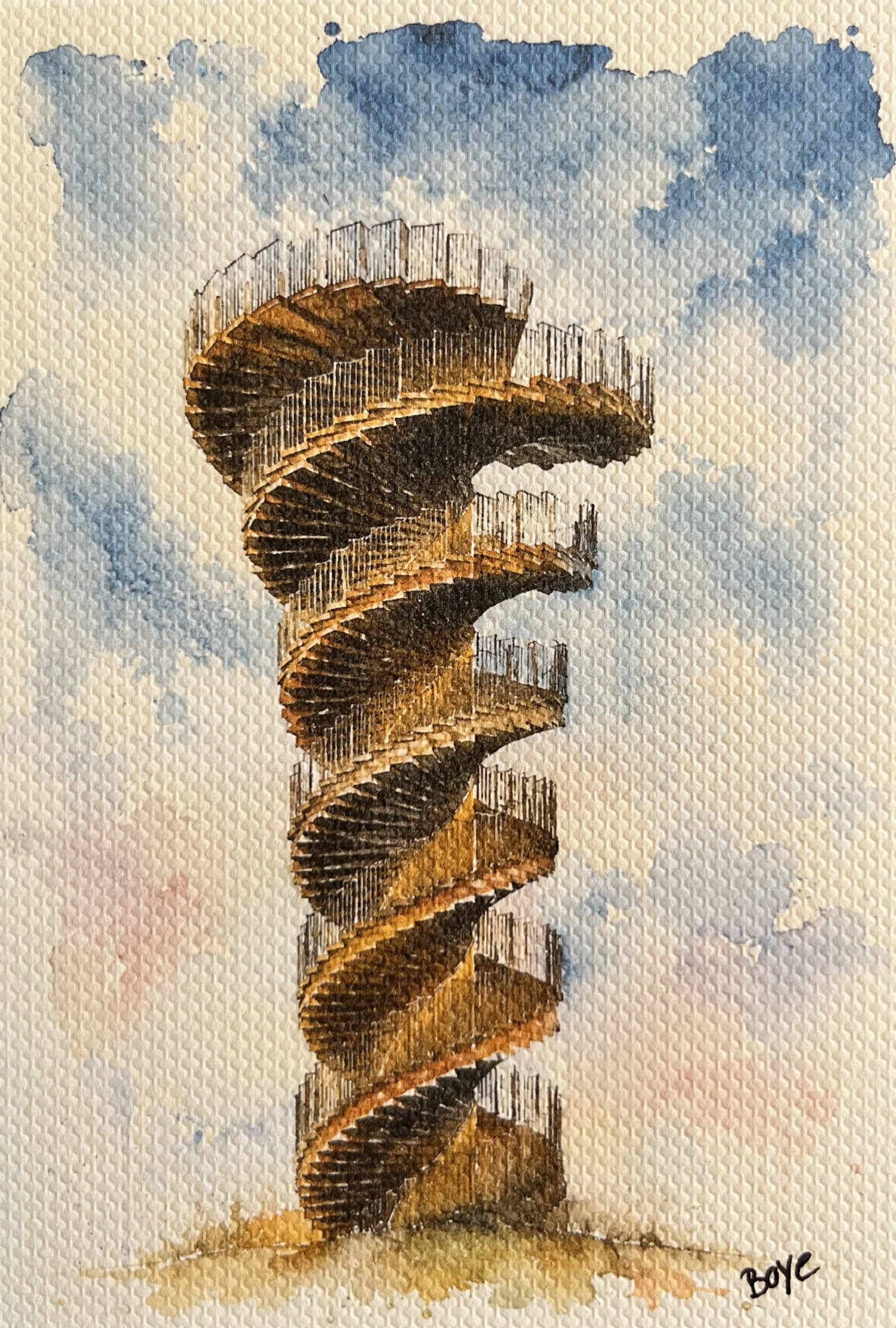 Håndmalet akvarel af Marsk tower – Kunst by Boye Håndmalet akvarel af Marsk tower – Kunst by Boye