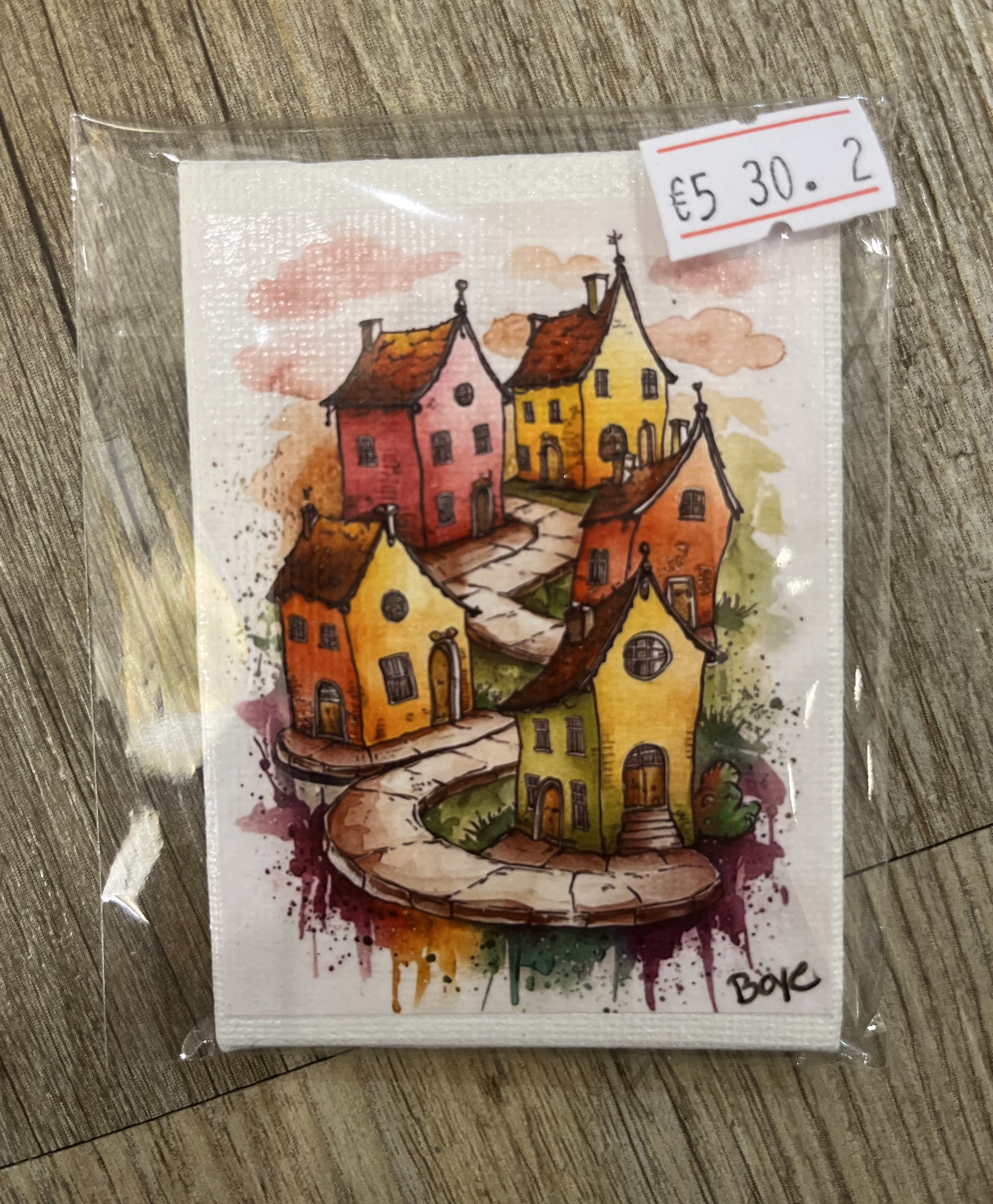 Kunst tryk på lille magnetisk lærred 4x7cm pris 30,-kr