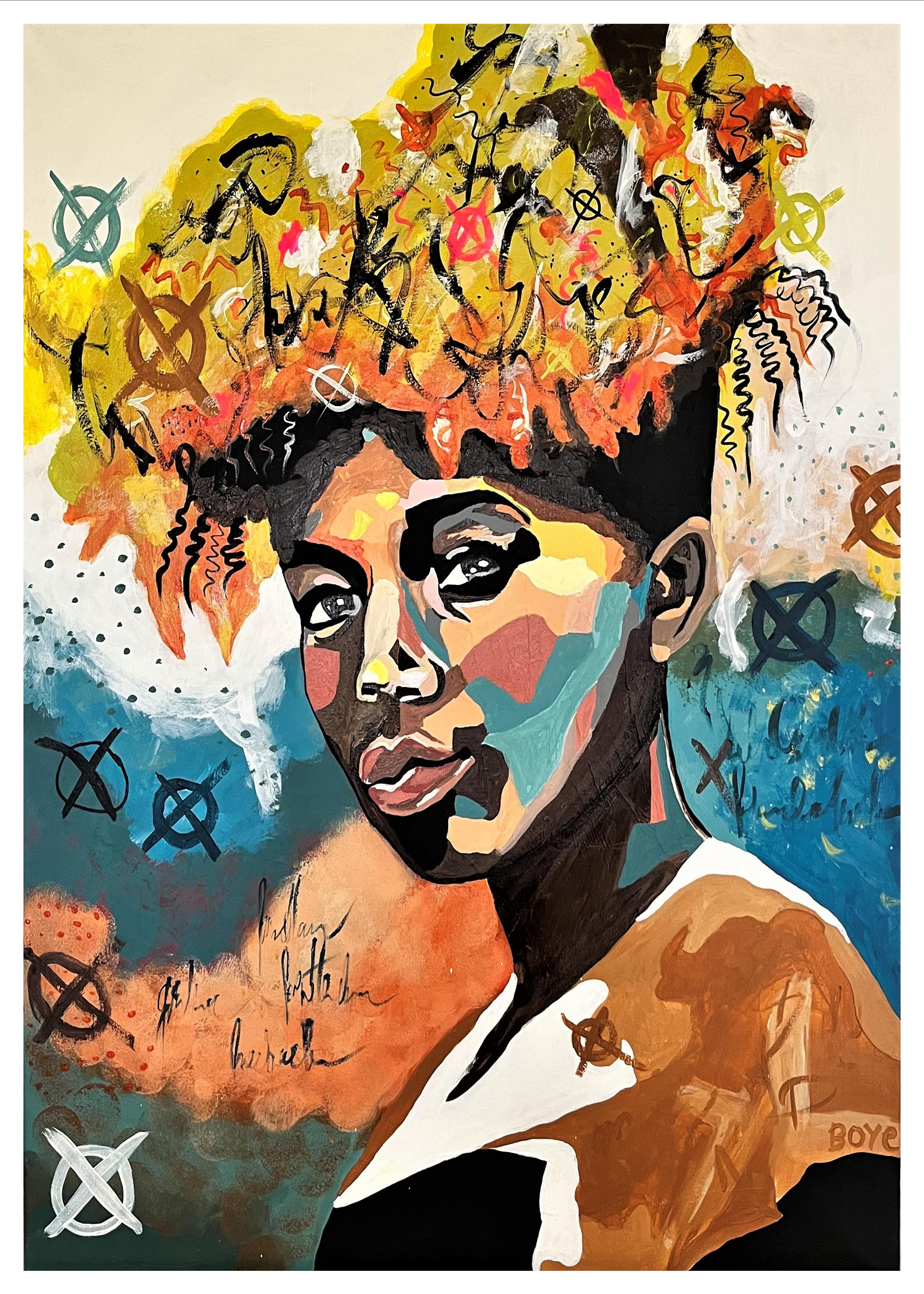 Kunsttryk "Farverne taler for mig" efter original akvarel af Annette Boye