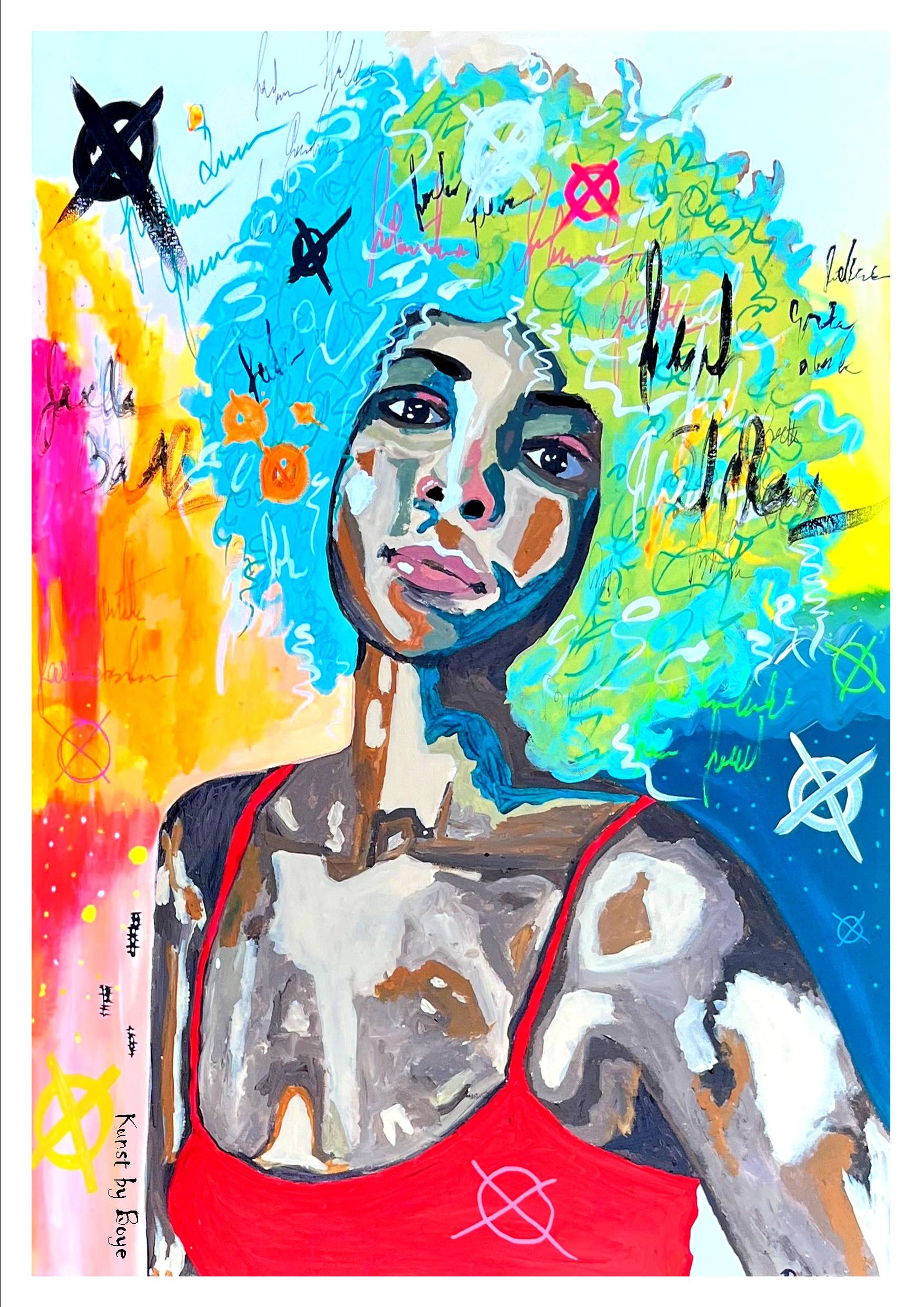 Kunsttryk "Hun fylder rummet" efter original akvarel af Annette Boye Kunsttryk "Hun fylder rummet" efter original akvarel af Annette Boye