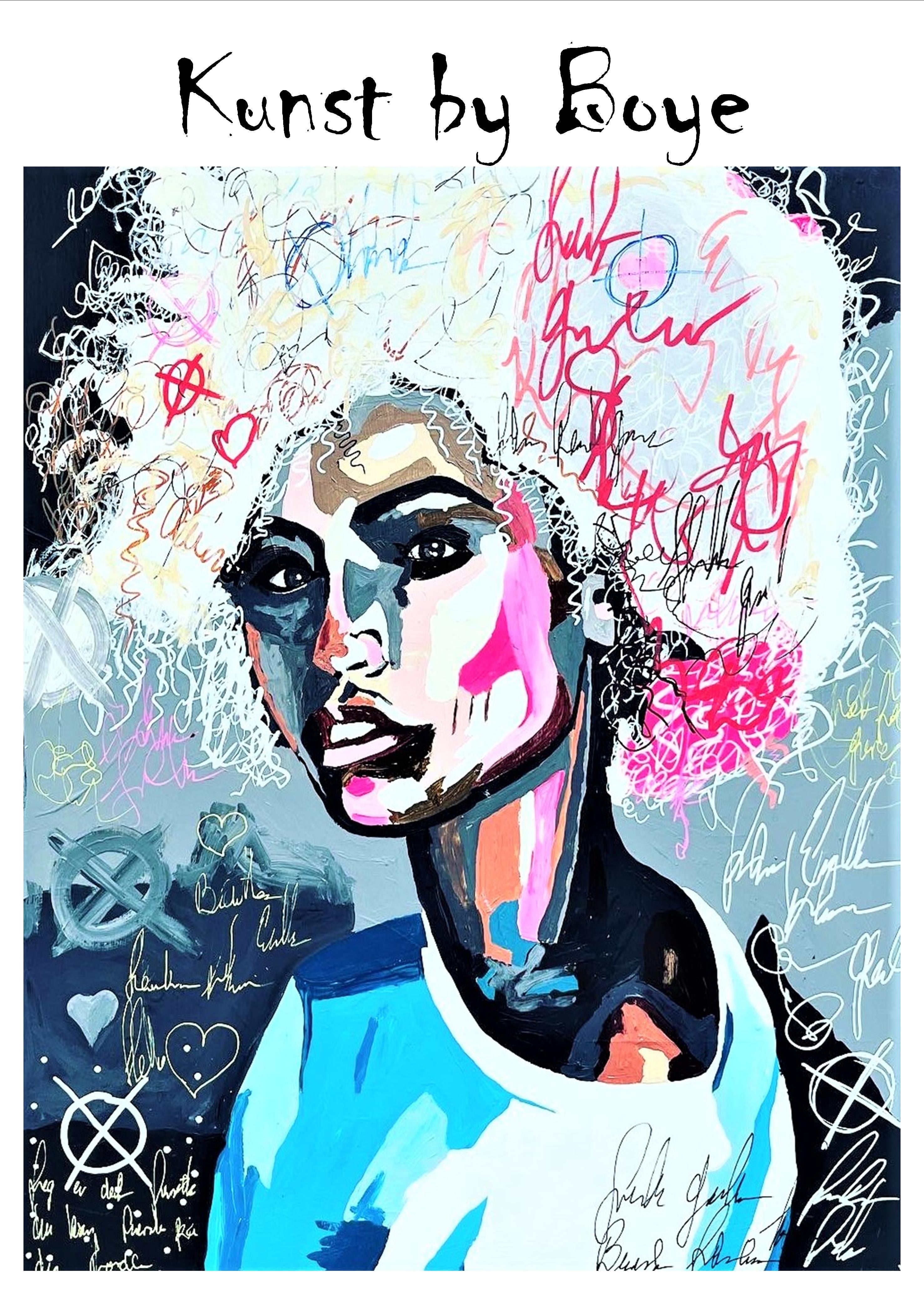 Kunsttryk "Blue Girl" efter original akvarel af Annette Boye