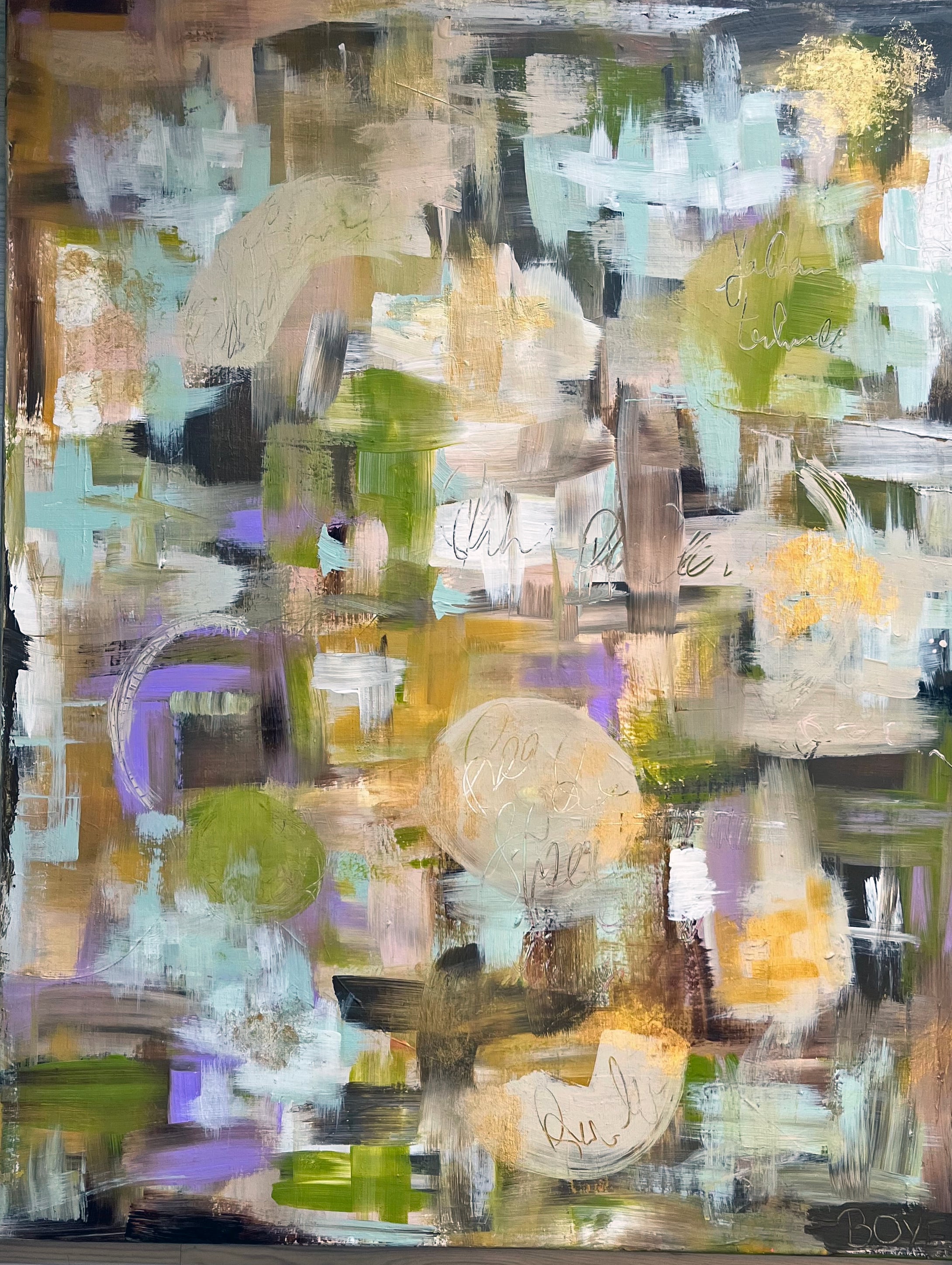 Abstrakt kunst  malet med akryl på lærred, størrelse 70x90 cm pris 1295,-kr